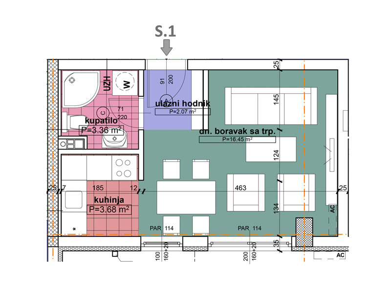 Komercijalna skica stan 1