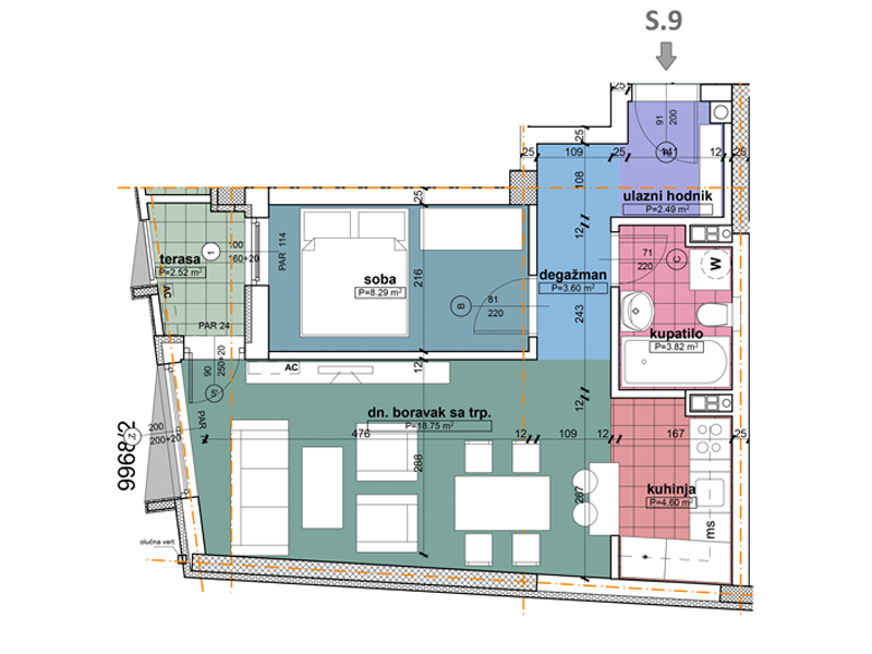 Komercijalna skica stan 9