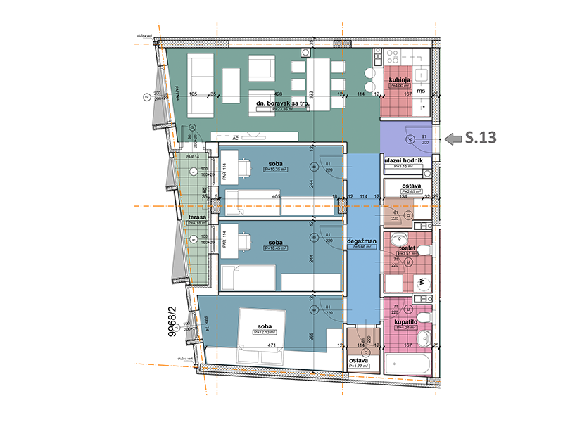 Komercijalna skica stan 13
