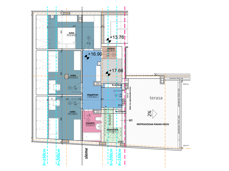 Komercijalna skica stan 15 - gornji nivo