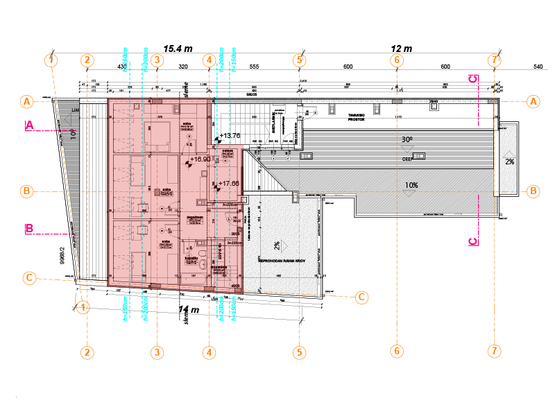 Pozicija na spratu stan 15 - gornji nivo