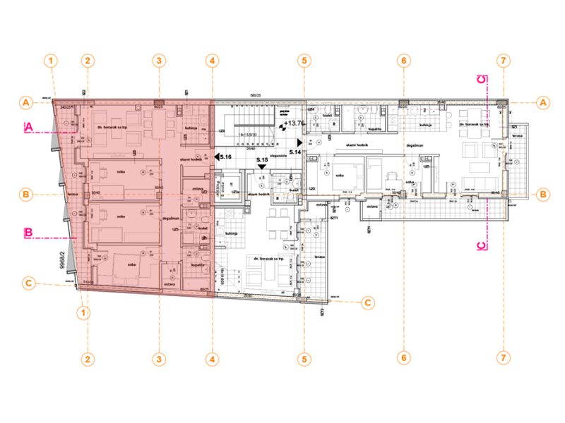 Pozicija na spratu stan 16