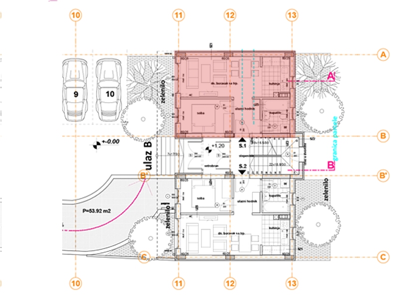 Pozicija na spratu stan 1