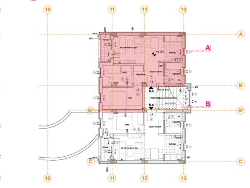 Pozicija na spratu stan 3