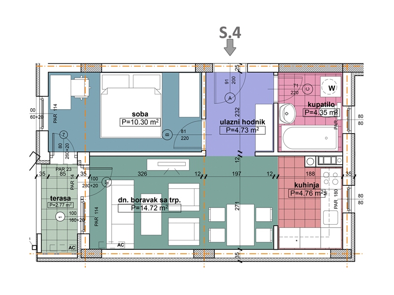 Komercijalna skica stan 4