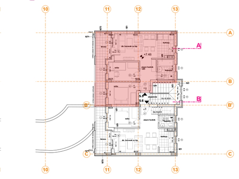 Pozicija na spratu stan 5