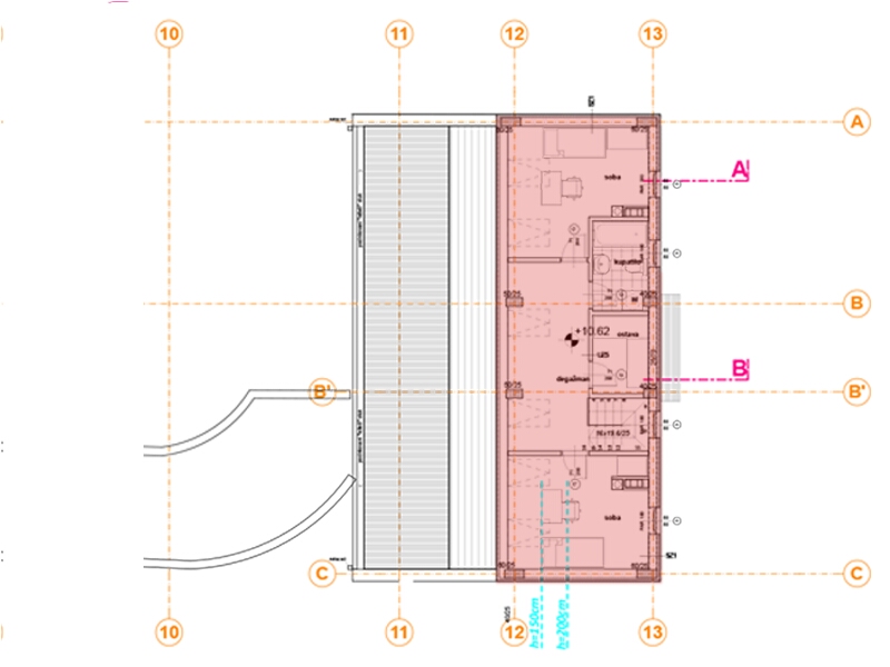 Pozicija na spratu stan 6 - gornji nivo