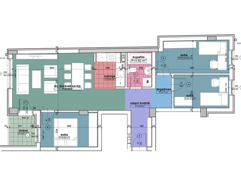 Komercijalna skica stan 3
