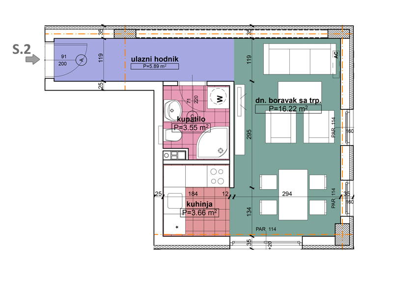 Komercijalna skica stan 2