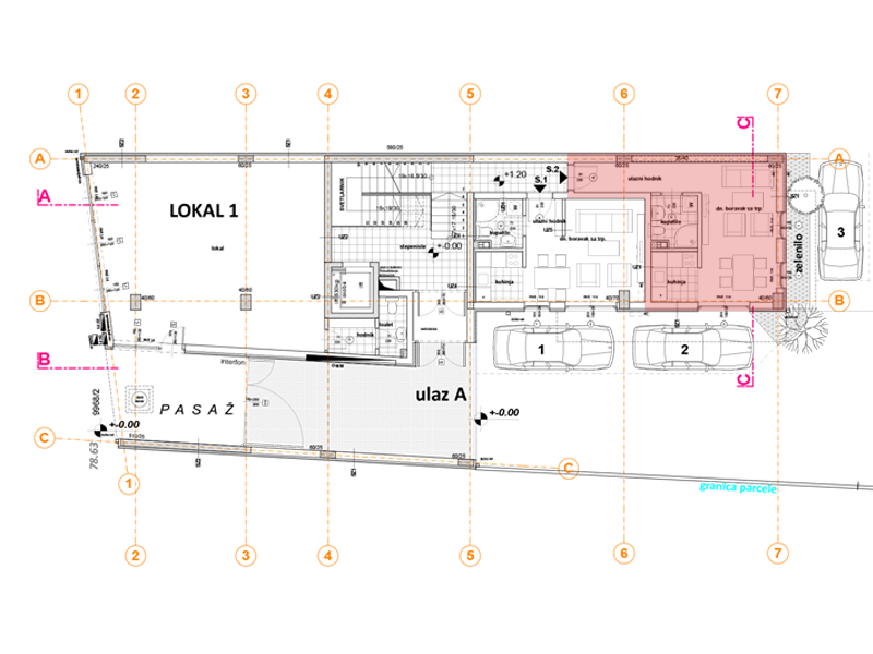 Pozicija na spratu stan 2