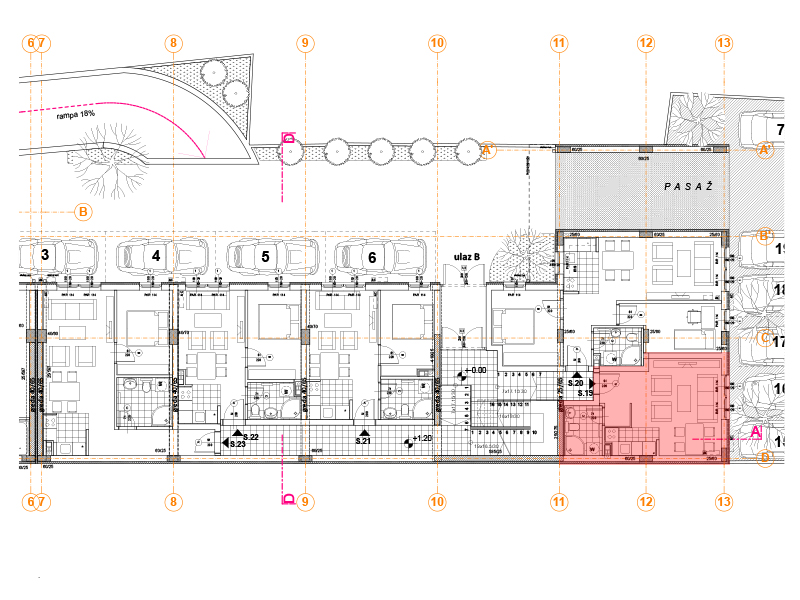 Pozicija na spratu stan 19