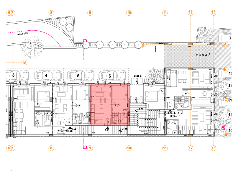 Pozicija na spratu stan 21