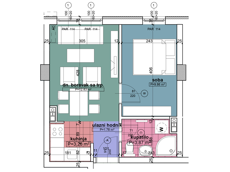Komercijalna skica stan 22