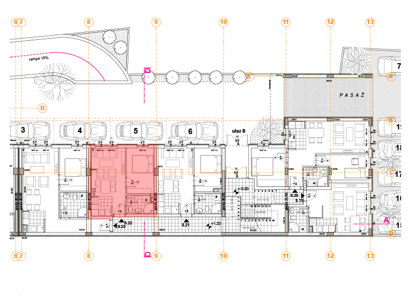 Pozicija na spratu stan 22