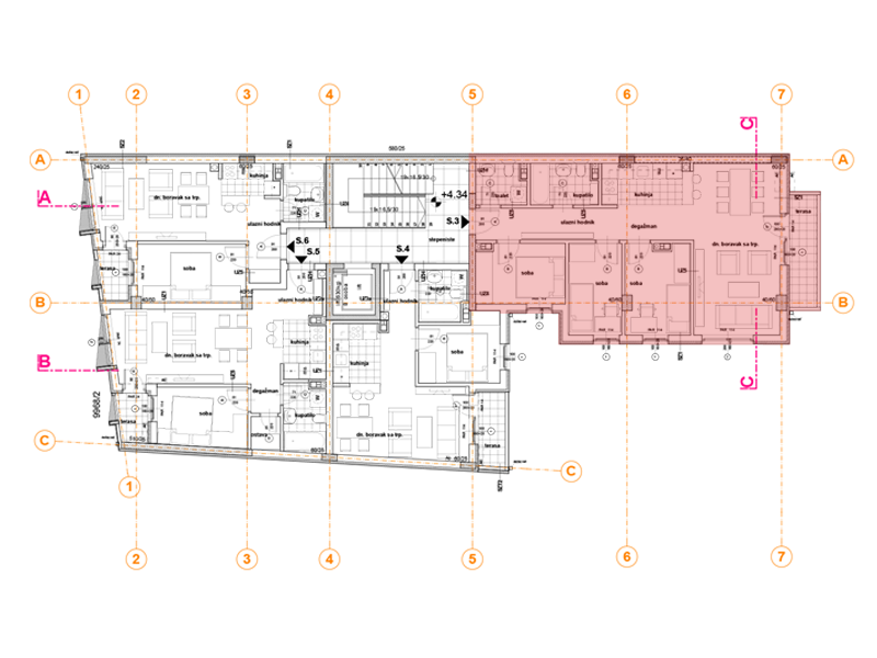 Pozicija na spratu stan 3