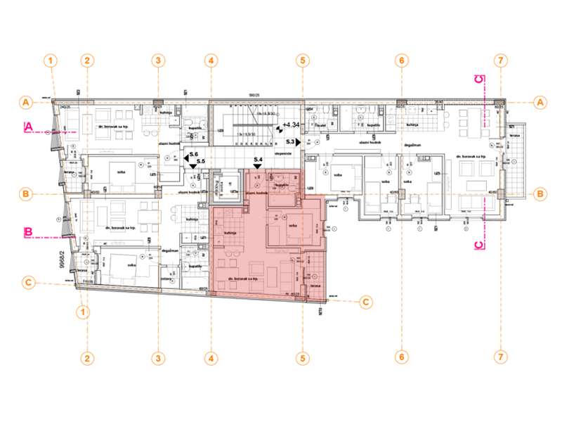 Pozicija na spratu stan 4