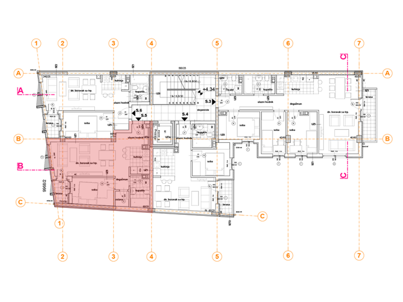 Pozicija na spratu stan 5