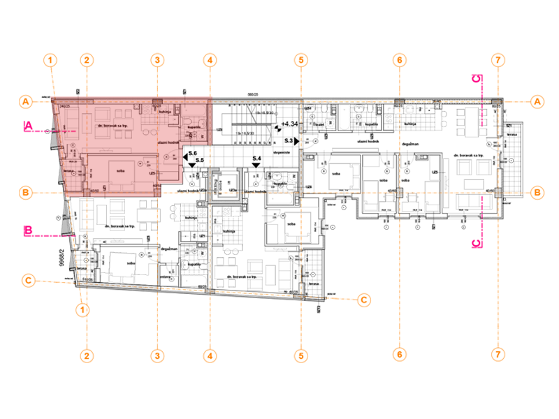 Pozicija na spratu stan 6