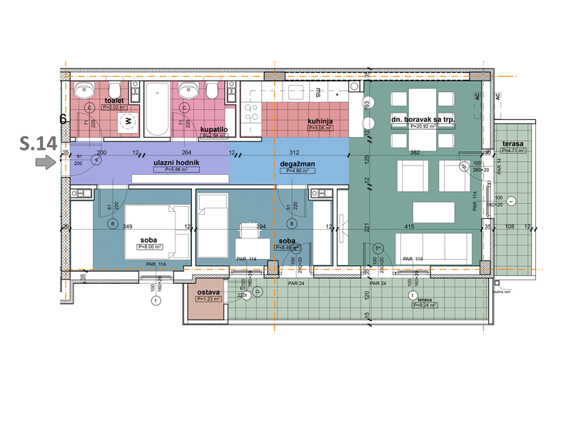 Komercijalna skica stan 14