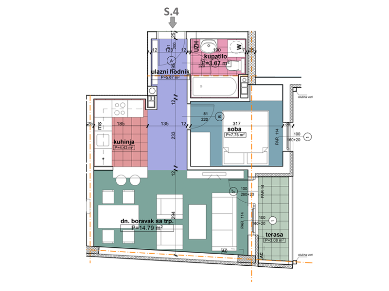 Komercijalna skica stan 8