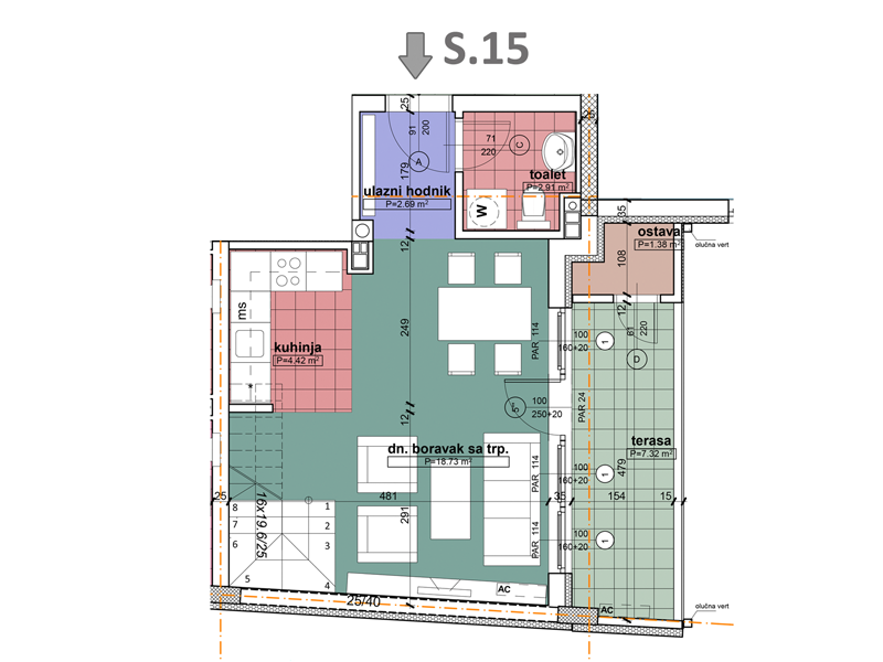 Komercijalna skica stan 15