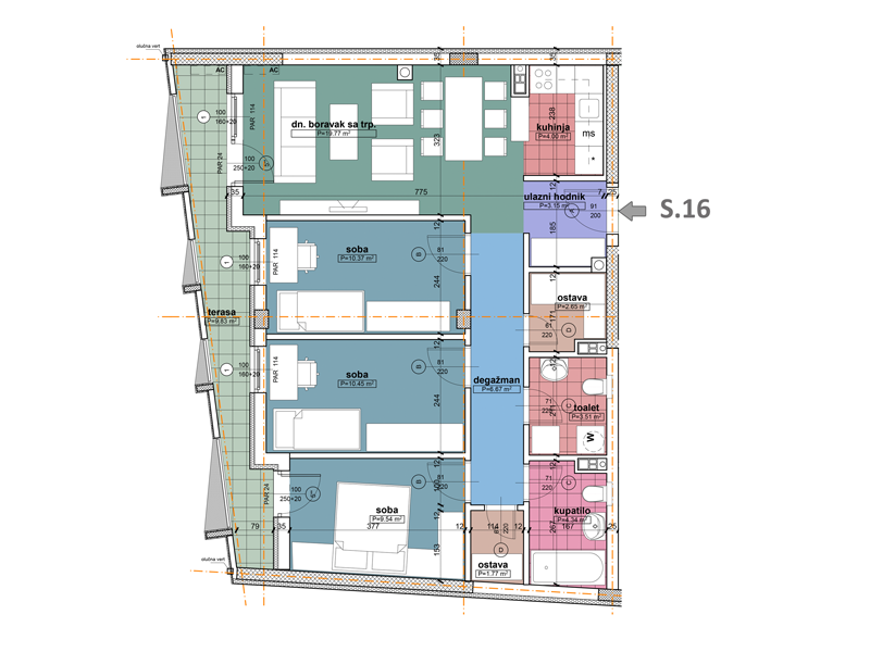 Komercijalna skica stan 16