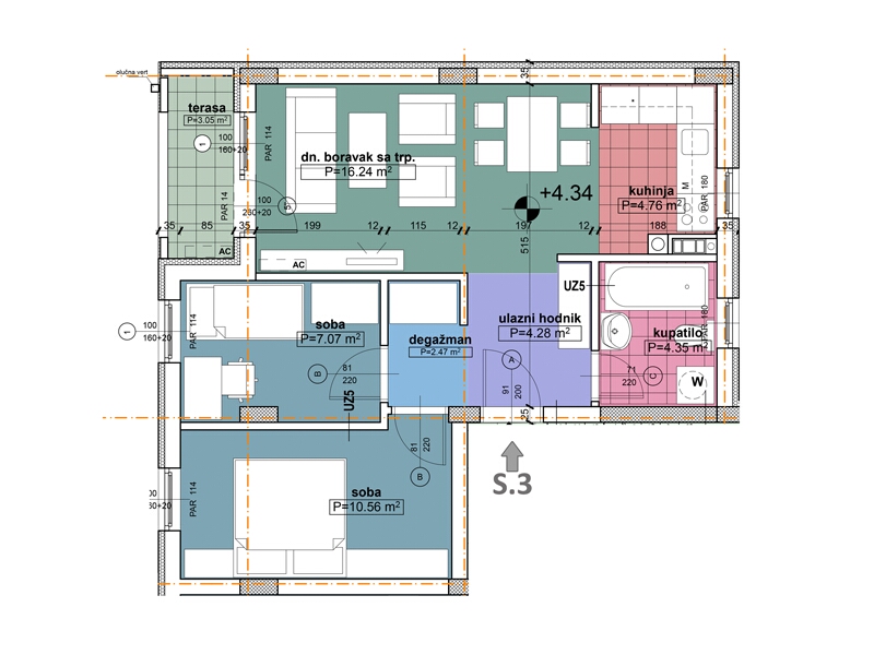 Komercijalna skica stan 3