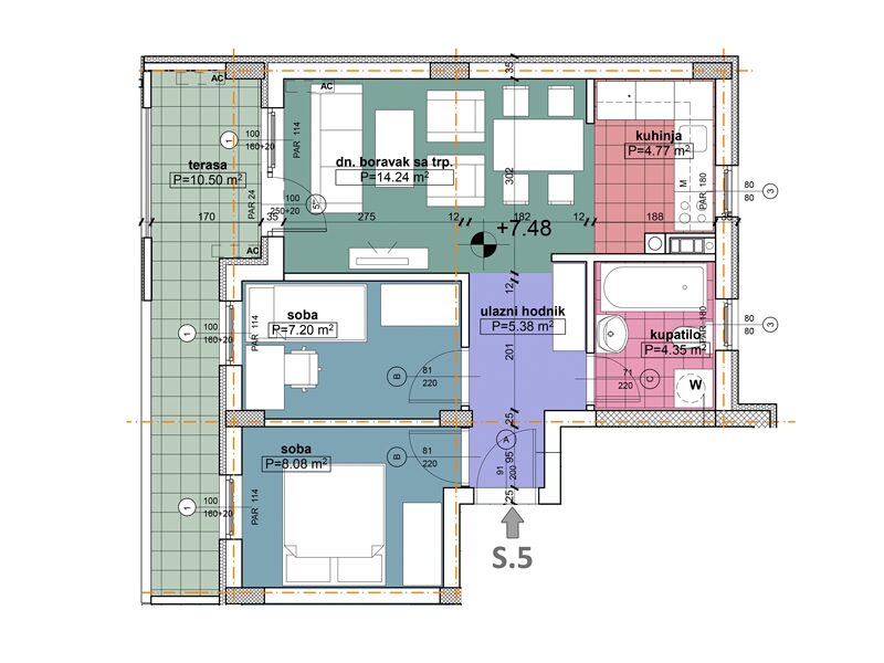 Komercijalna skica stan 5
